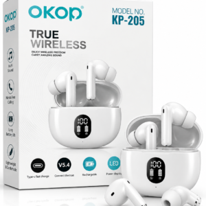 Auscultadores Sem Fios OKOP KP-205 True Wireless com Ecrã LED
