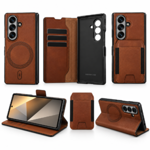 Capa Carteira Castanha para Samsung Galaxy Z Fold7 - Executive Wallet Brown