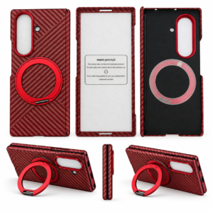 Capa Vermelha com Anel de Suporte para Samsung Galaxy Z Fold7
