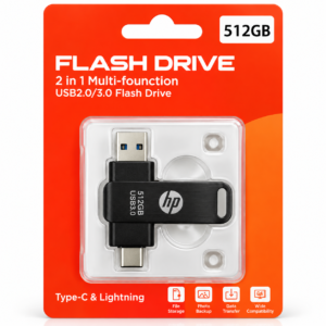 Pen Drive HP 2 em 1 de 512 GB