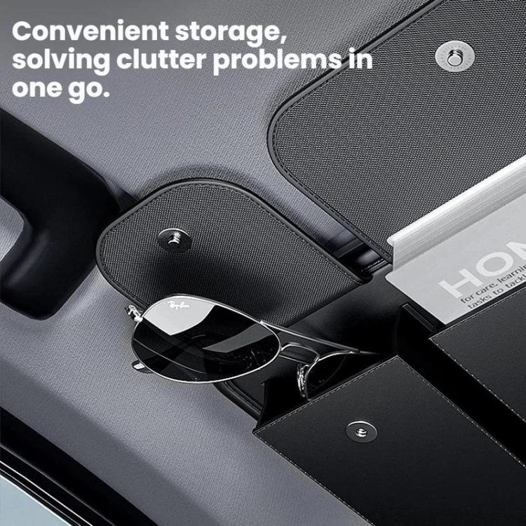 Organizador Multifuncional KABULUN para Pala de Sol com Porta-Óculos e Documentos — Preto Organizador Multifuncional KABULUN para Pala de Sol com Porta-Óculos e Documentos — Preto - Image 5